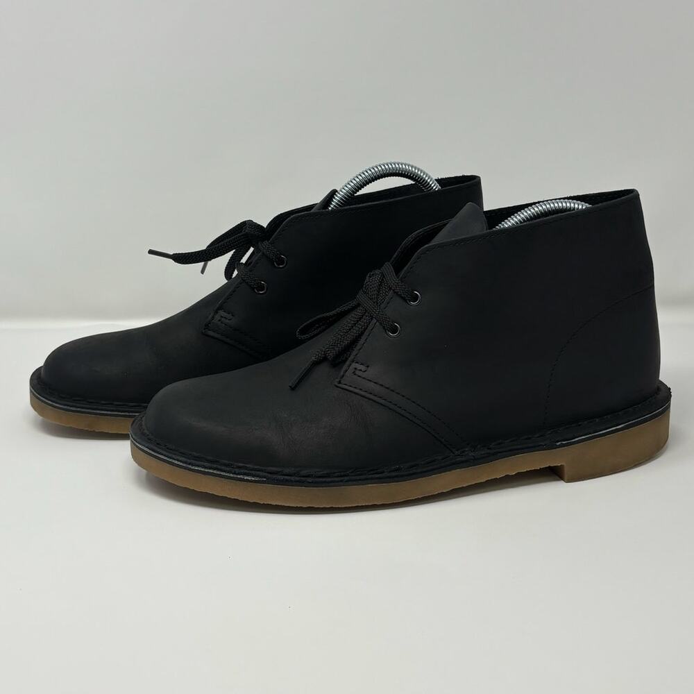 Clarks Bushacre Men's Minimalist Style Chukka Boot Black Leather Size 8.5 M - Picture 9 of 12